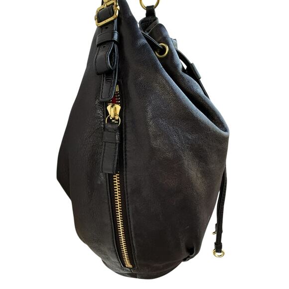 COACH Madison Marielle drawstring handbag/purse Black Leather with gold accents - Picture 11 of 14